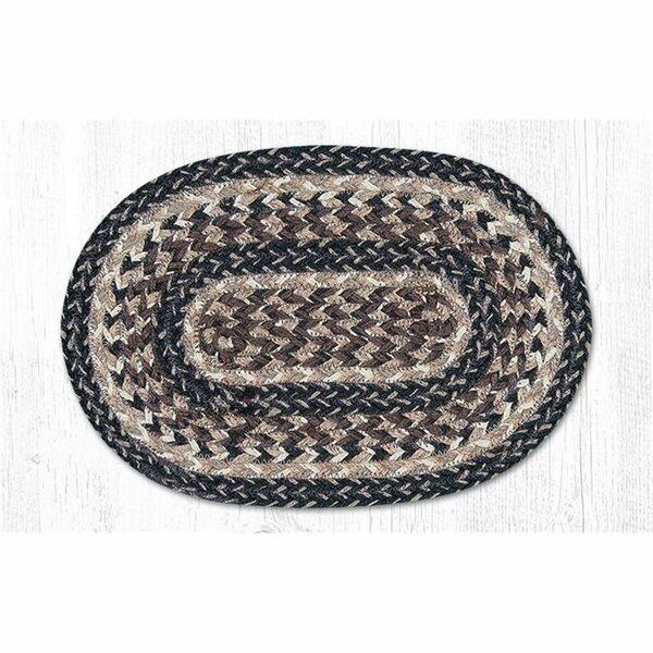 Capitol Importing Co Black Plus Tan Miniature Swatch Oval Rug, 10 x 15 in. 00-993